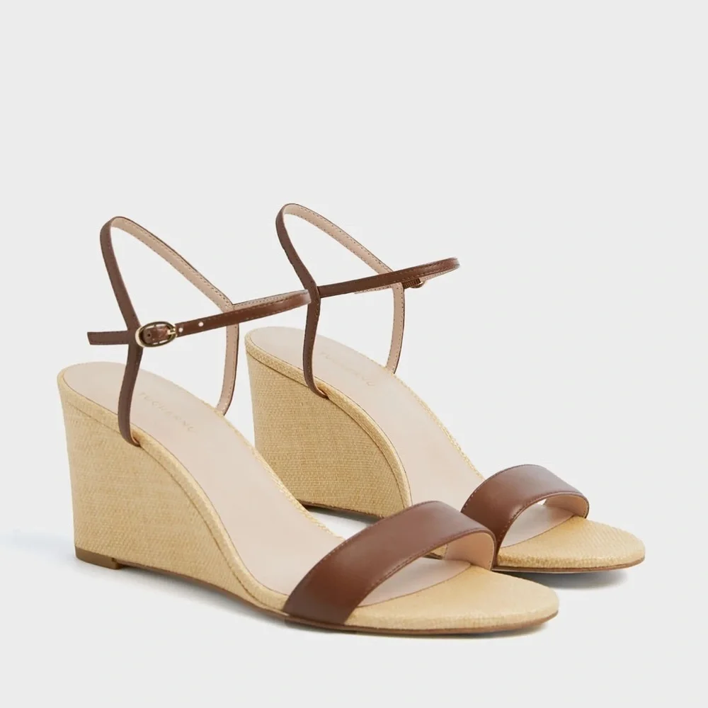 Tuckernuck Brown Leather Delphine Wedges NEW